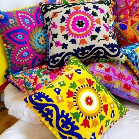 Featuring vibrant floral, mandala, and folk-art inspired designs, these decorative pillow covers are perfect for sofas, beds, chairs, living rooms, boho interiors, and festive home décor.